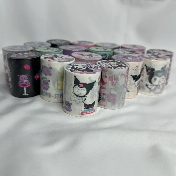 Sanrio Kuromi Sparkle Washi Tape 2 Roll Pack - Picture 6 of 7